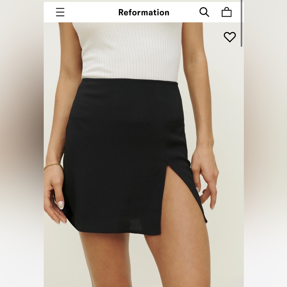 Reformation Margot Skirt in Black